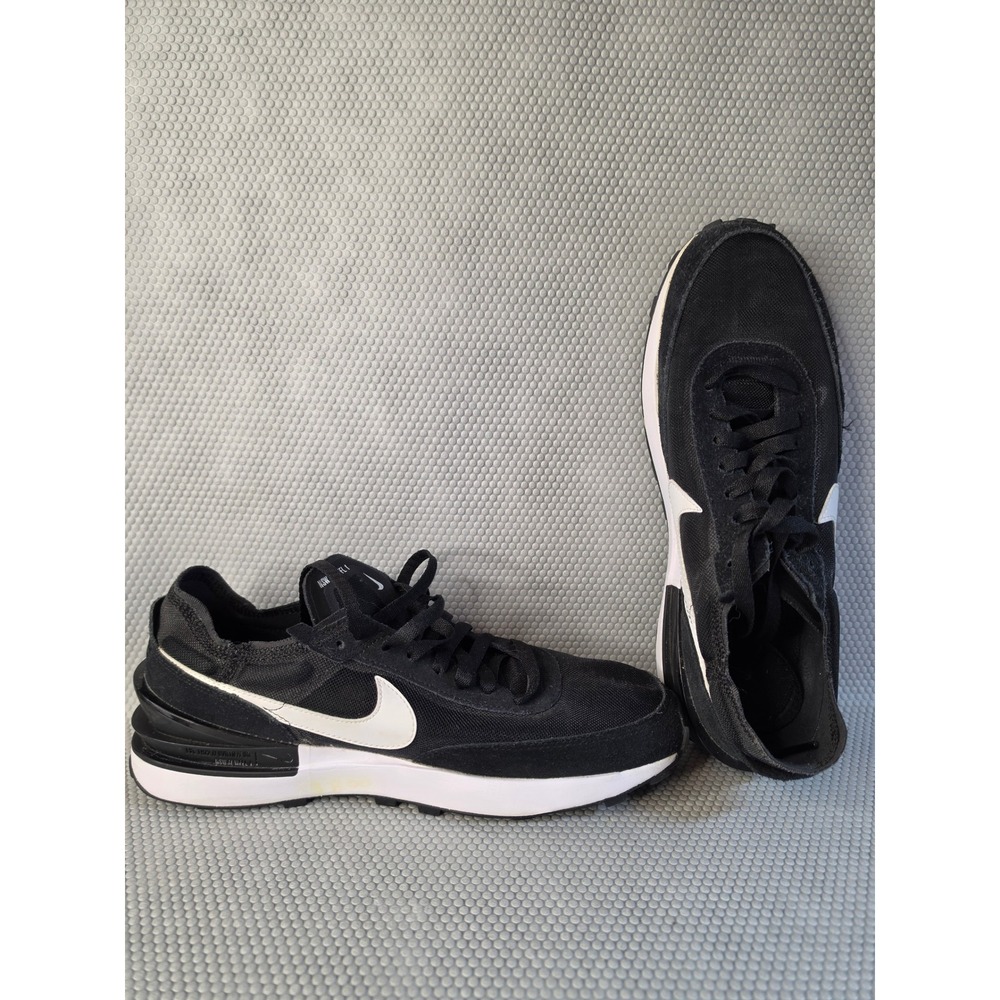 Nike Waffle One Black White Mesh Suede Sneakers DC2533-001 Womens 10 - Picture 5 of 9